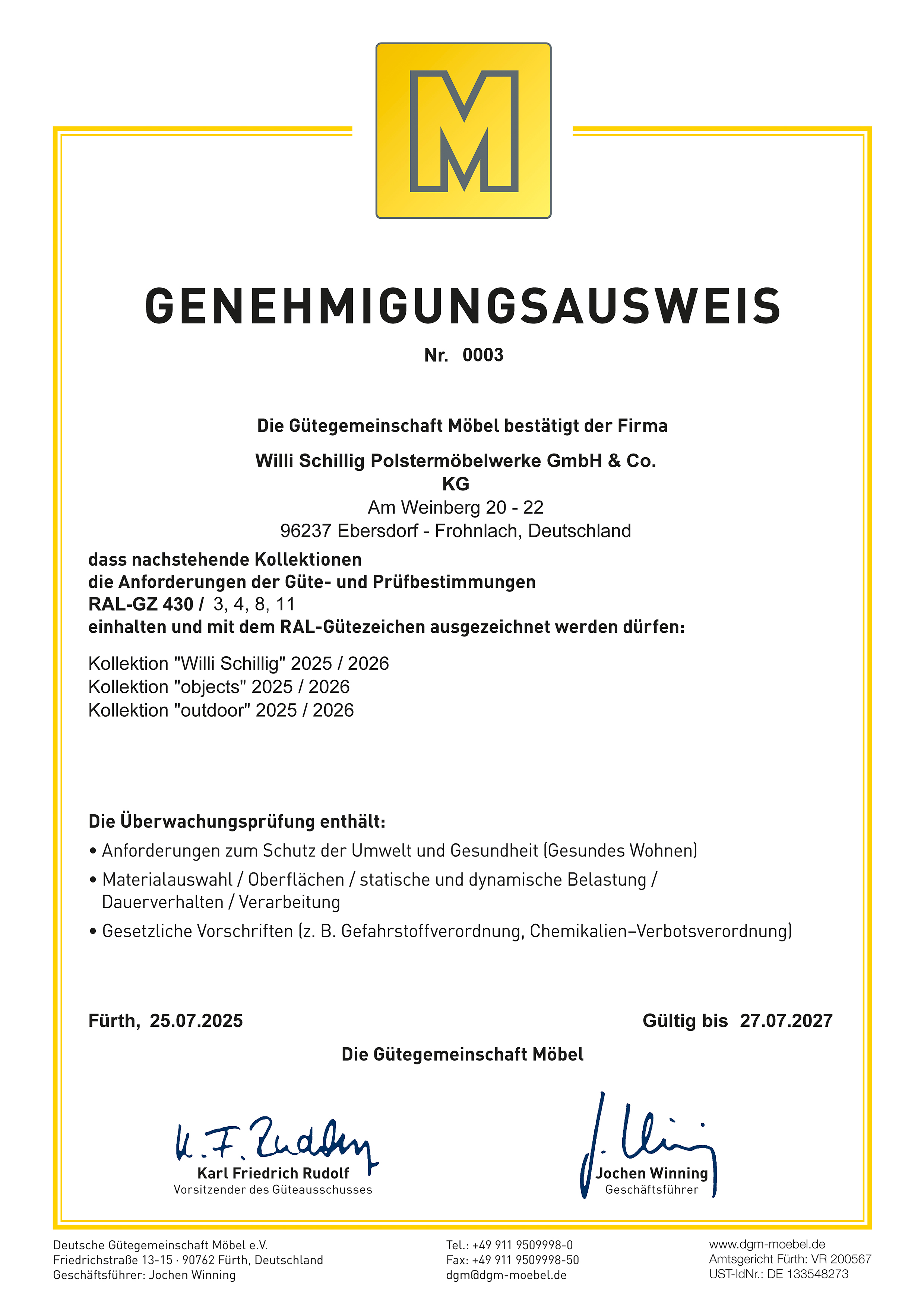 Genehmigungsausweis deutsch